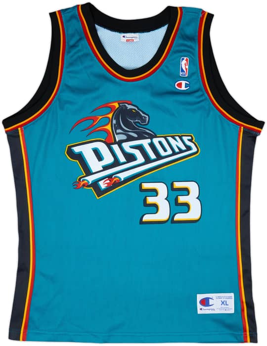 1996-00 Detroit Pistons Hill #33 Champion Away Jersey - 9/10 - (XL)