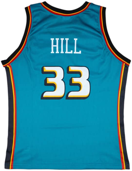1996-00 Detroit Pistons Hill #33 Champion Away Jersey - 9/10 - (XL)