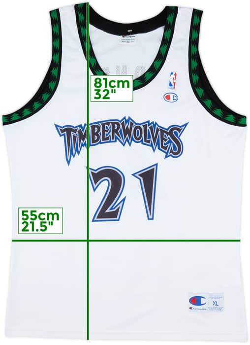 1996-07 Minnesota Timberwolves Garnett #21 Champion Home Jersey - 9/10 - (XL)