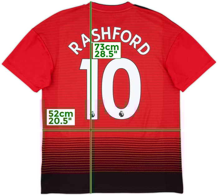 2018-19 Manchester United Home Shirt Rashford #10 - 9/10 - (M)