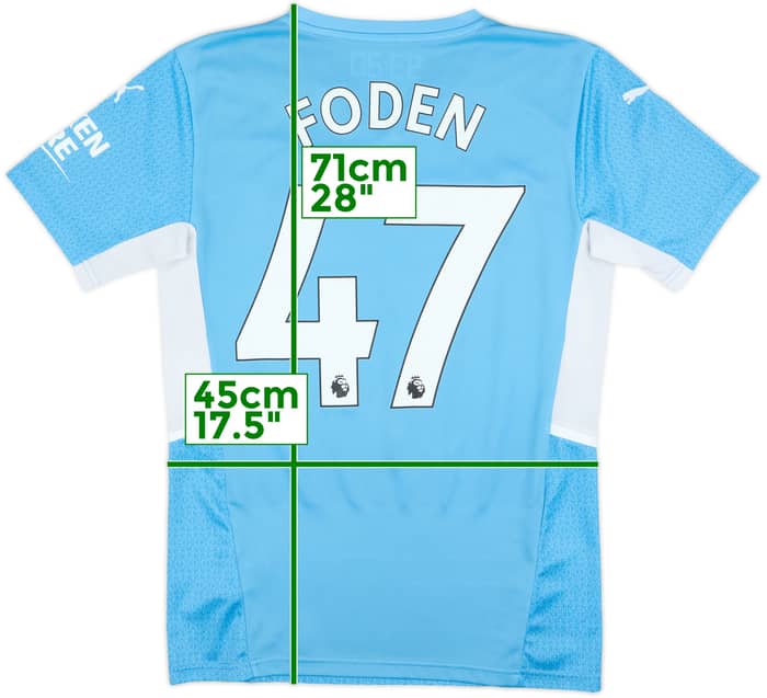 2021-22 Manchester City Home Shirt Foden #47 - 7/10 - (S)