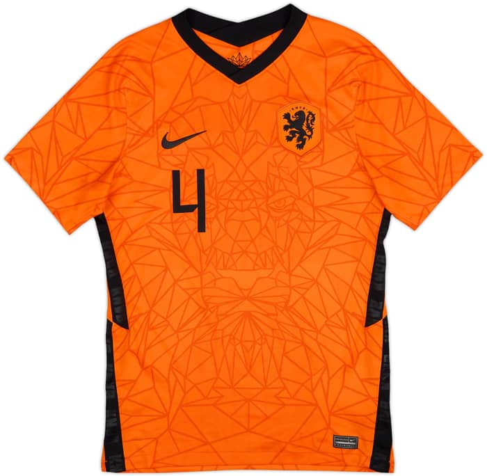 2020-21 Netherlands Home Shirt Virgil #4 - 9/10 - (S)
