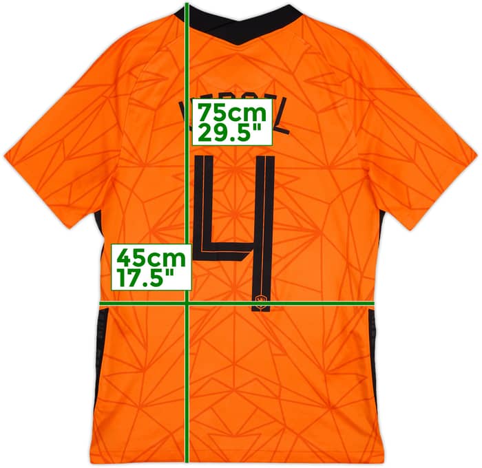 2020-21 Netherlands Home Shirt Virgil #4 - 9/10 - (S)
