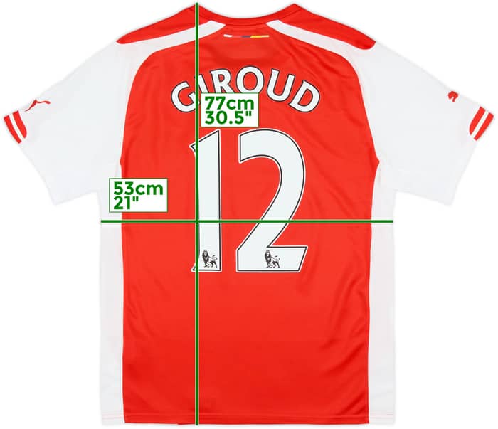 2014-15 Arsenal Home Shirt Giroud #12 - 8/10 - (S)