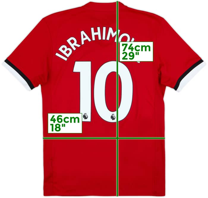 2017-18 Manchester United Home Shirt Ibrahimovic #10 - 6/10 - (S)