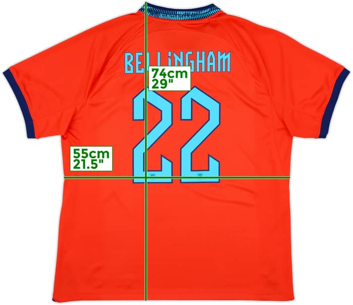 2022-23 England Away Shirt Bellingham #22 - 10/10 - (XL)