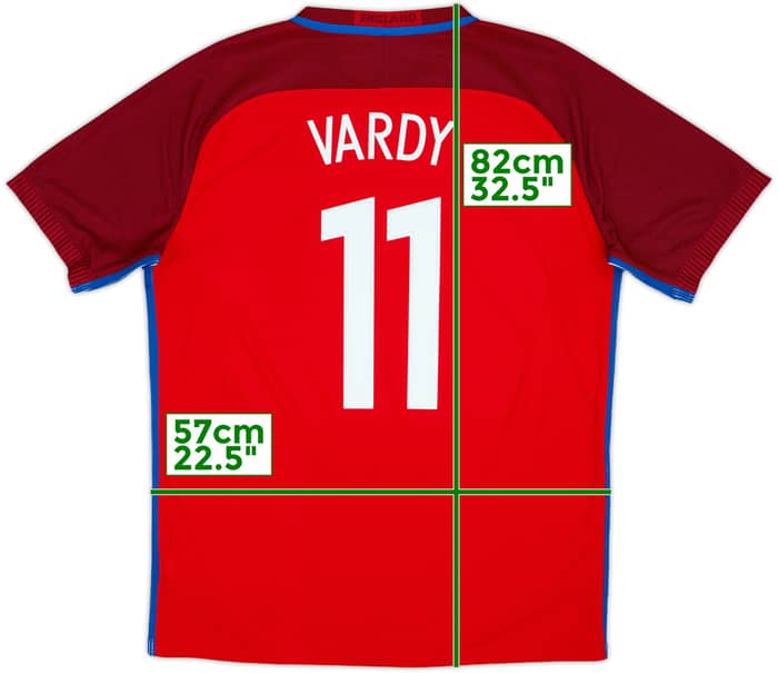 2016-17 England Authentic Away Shirt Vardy #11 - 9/10 - (XL)