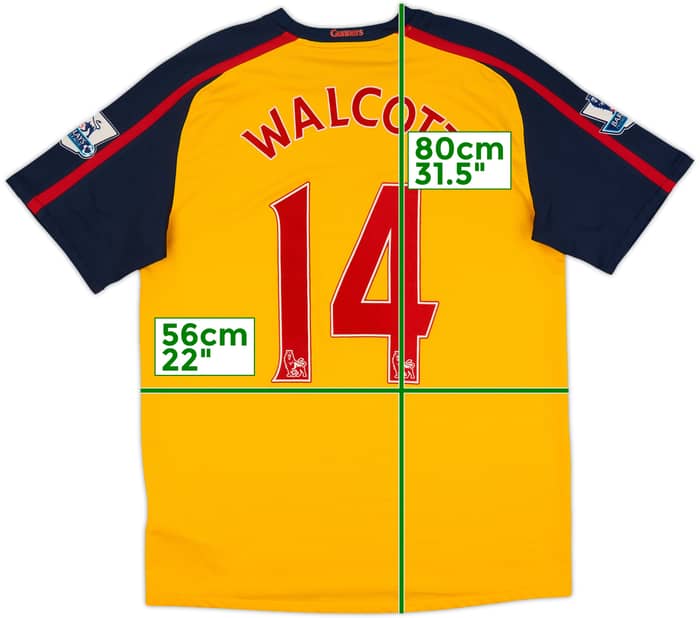 2008-09 Arsenal Away Shirt Walcott #14 - 8/10 - (L)