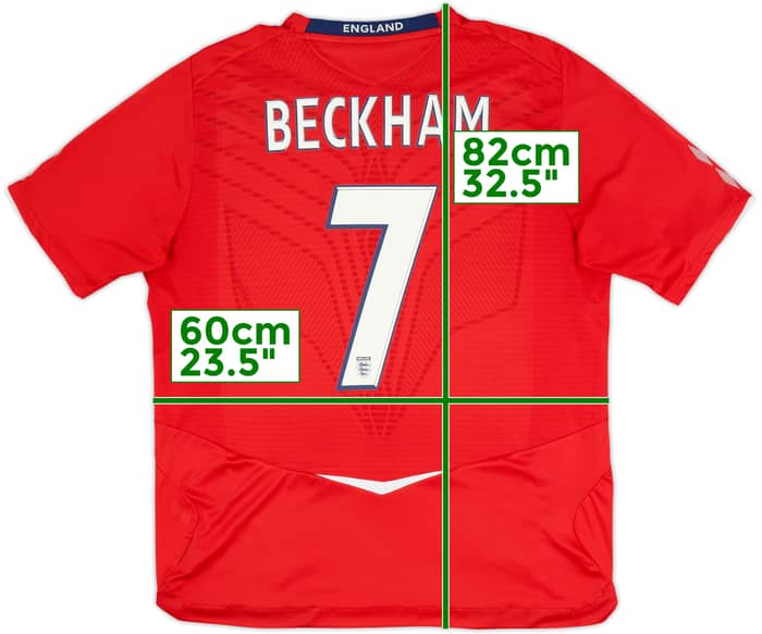 2008-10 England Away Shirt Beckham #7 - 6/10 - (XL)