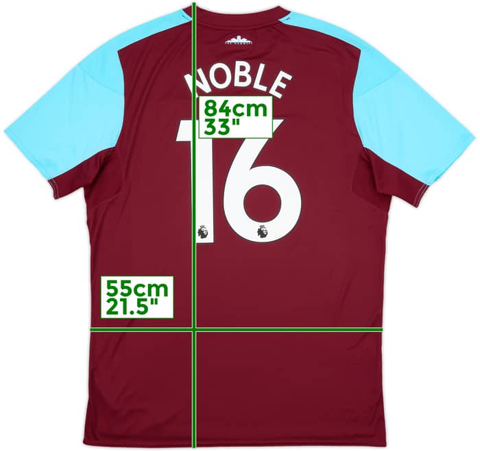 2017-18 West Ham Home Shirt Noble #16 - 10/10 - (XL)