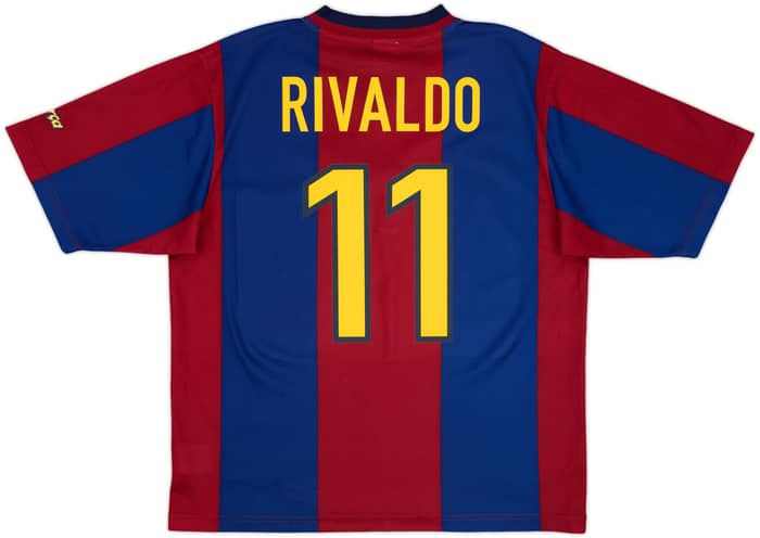 1998-00 Barcelona Basic Home Shirt Rivaldo #11 - 8/10 - (L)