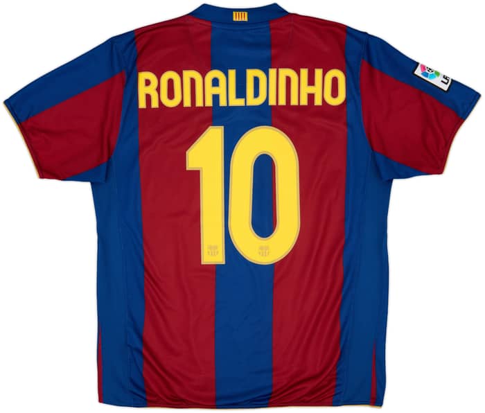 2007-08 Barcelona Home Shirt Ronaldinho #10 - 7/10 - (L)