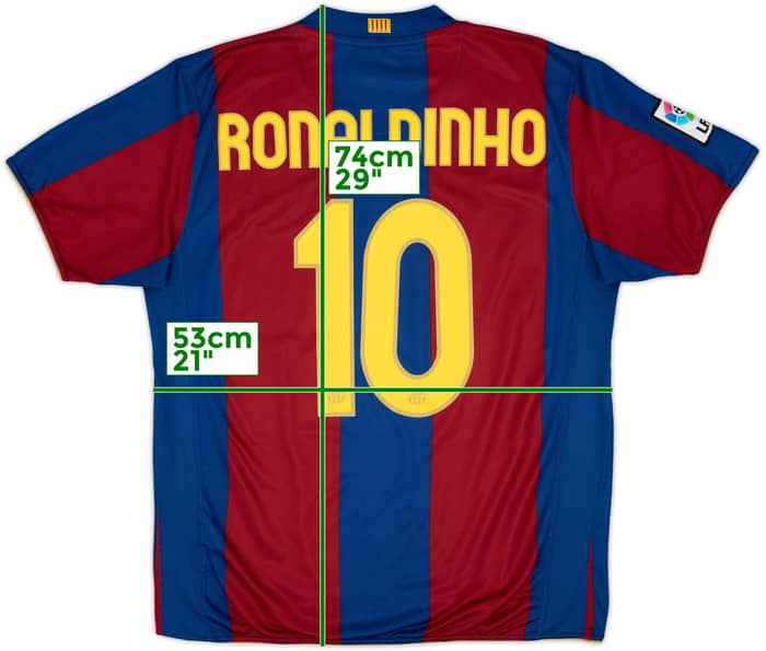 2007-08 Barcelona Home Shirt Ronaldinho #10 - 7/10 - (L)