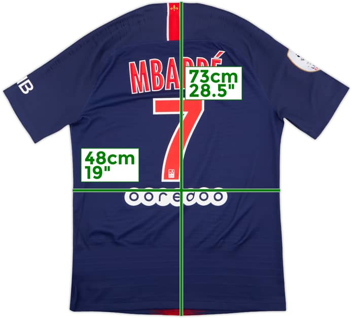 2018-19 Paris Saint-Germain Authentic Home Shirt Mbappe #7 - 9/10 - (M)