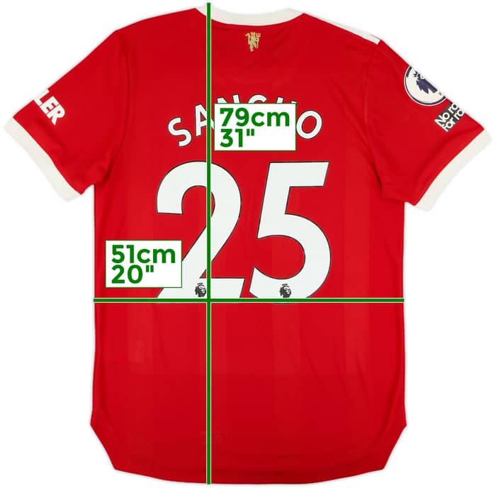 2021-22 Manchester United Authentic Home Shirt Sancho #25 - 10/10 - (M)