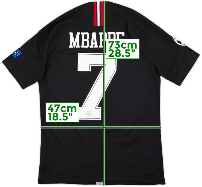 2018-19 Paris Saint-Germain Authentic Third/Home Shirt Mbappe #7 - 8/10 - (M)