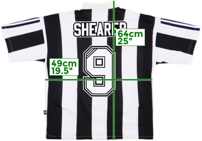 1995-97 Newcastle Home Shirt Shearer #9 - 7/10 - (S)