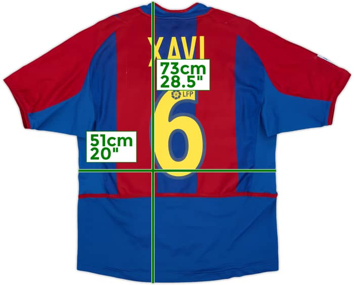 2002-03 Barcelona Home Shirt Xavi #6 - 7/10 - (S)