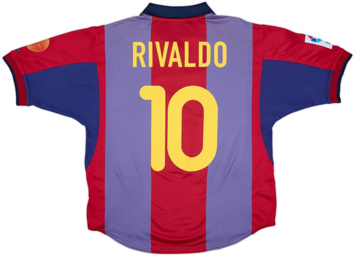 2000-01 Barcelona Home Shirt Rivaldo #10 - 5/10 - (L)