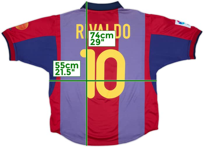 2000-01 Barcelona Home Shirt Rivaldo #10 - 5/10 - (L)
