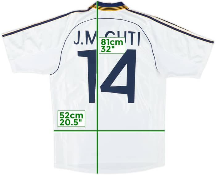 1998-00 Real Madrid Home Shirt J.M.Guti #14 - 9/10 - (M)