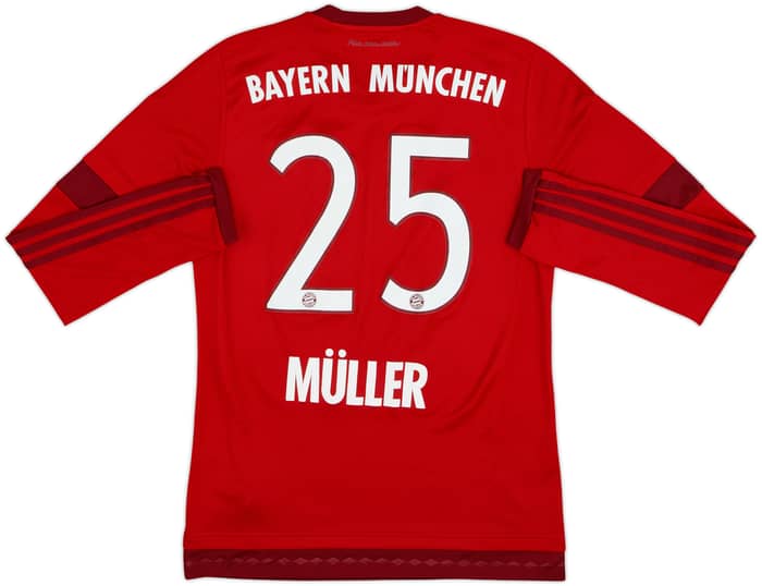 2015-16 Bayern Munich Home L/S Shirt Muller #25 - 5/10 - (S)