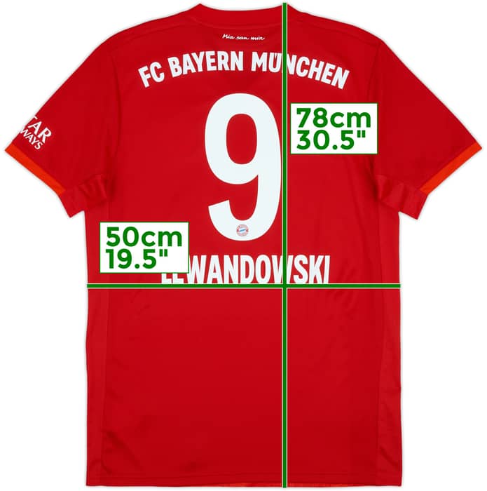 2019-20 Bayern Munich Home Shirt Lewandowski #9 - 9/10 - (M)