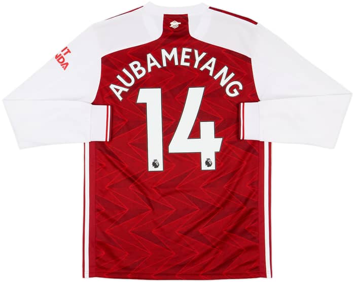 2020-21 Arsenal Home L/S Shirt Aubameyang #14 - 8/10 - (M)
