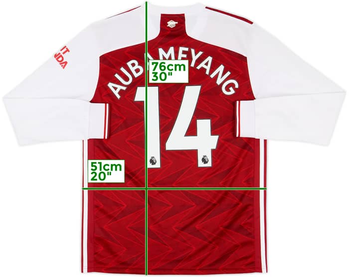 2020-21 Arsenal Home L/S Shirt Aubameyang #14 - 8/10 - (M)