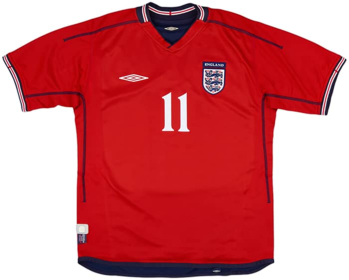 2002-04 England Away Shirt Heskey #11 - 8/10 - (M)
