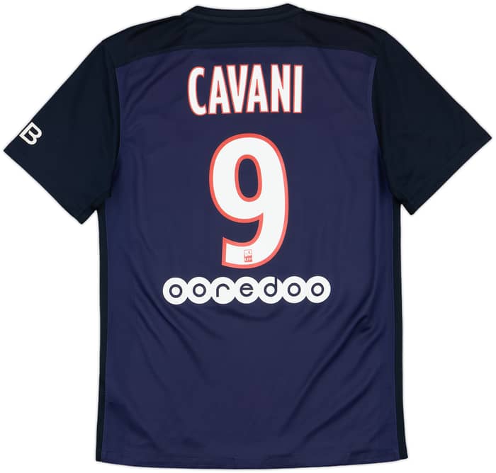 2015-16 Paris Saint-Germain Home Shirt Cavani #9 - 7/10 - (S)