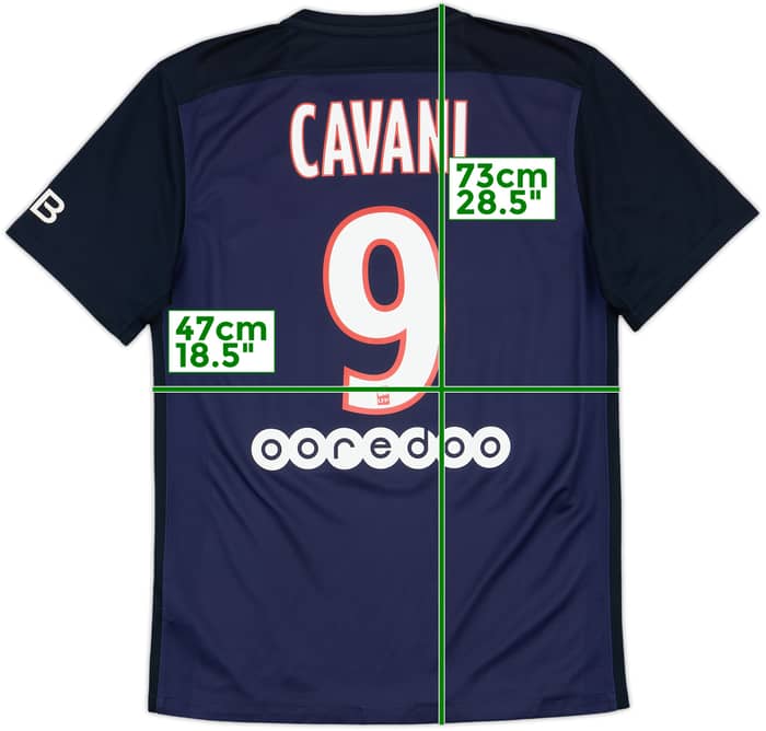 2015-16 Paris Saint-Germain Home Shirt Cavani #9 - 7/10 - (S)