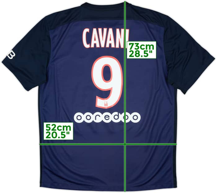 2015-16 Paris Saint-Germain Home Shirt Cavani #9 - 9/10 - (L)