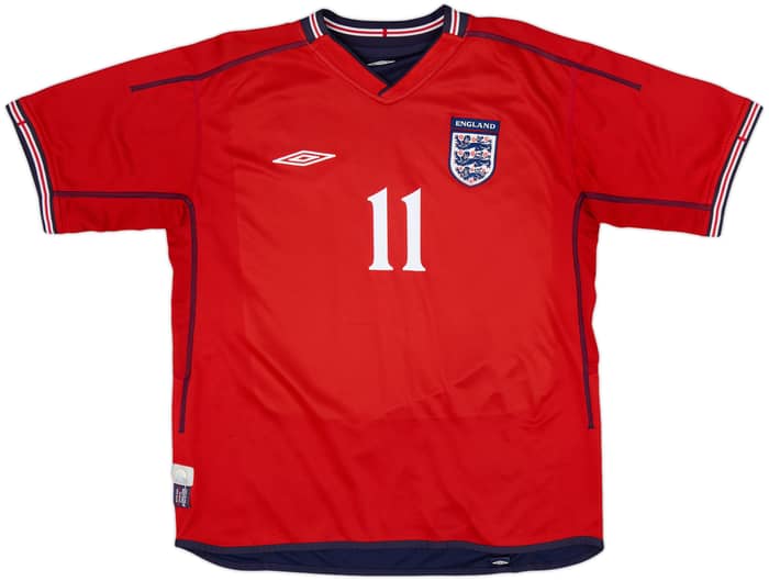 2002-04 England Away Shirt Heskey #11 - 7/10 - (M)