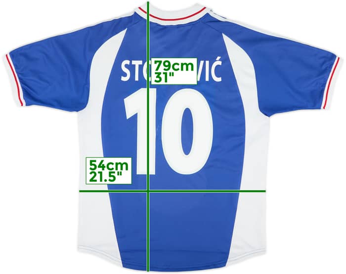 2000-01 Yugoslavia Home Shirt Stojkovic #10 - 8/10 - (M)
