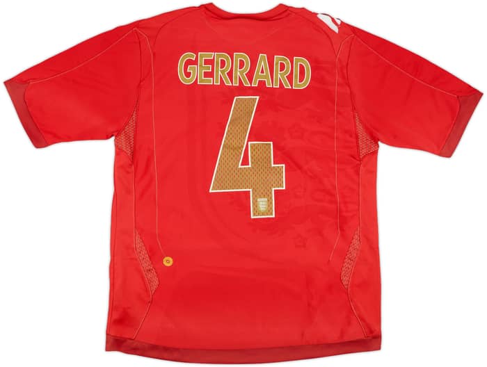 2006-08 England Away Shirt Gerrard #4 - 4/10 - (L)
