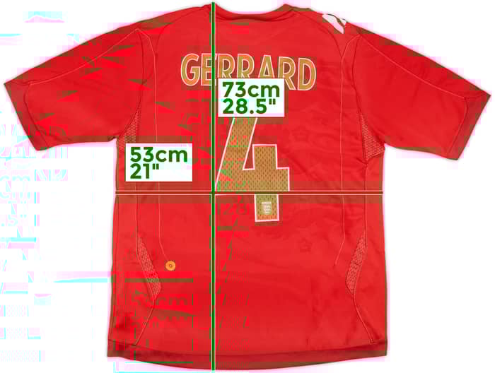 2006-08 England Away Shirt Gerrard #4 - 4/10 - (L)