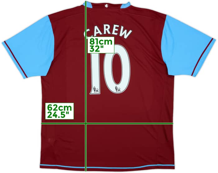 2007-08 Aston Villa Home Shirt Carew #10 - 8/10 - (XL)
