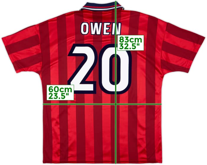 1997-99 England Away Shirt Owen #20 - 7/10 - (XL)