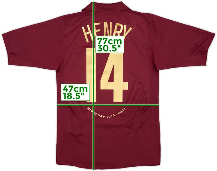 2005-06 Arsenal Home Shirt Henry #14 - 7/10 - (S)