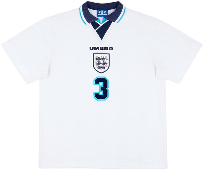 1995-97 England Home Shirt Pearce #3 - 8/10 - (XL)