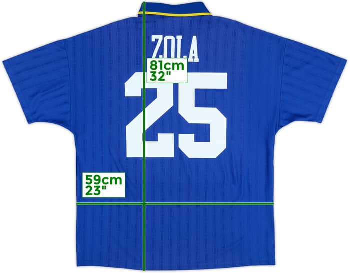 1995-97 Chelsea Home Shirt Zola #25 - 6/10 - (XL)