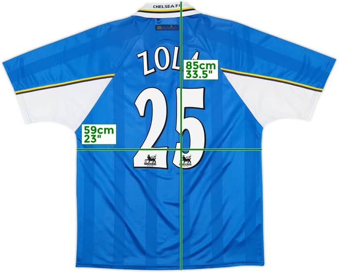 1997-99 Chelsea Home Shirt Zola #25 - 8/10 - (XL)