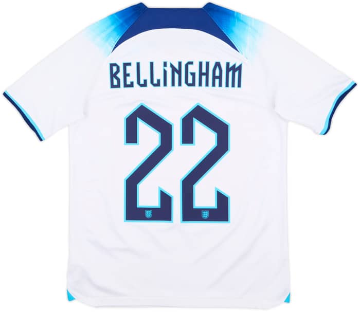 2022-23 England Home Shirt Bellingham #22 - 8/10 - (XL.Boys)