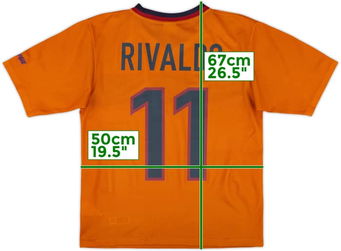 1998-00 Barcelona Basic Third Shirt Rivaldo #11 - 8/10 - (XL.Boys)