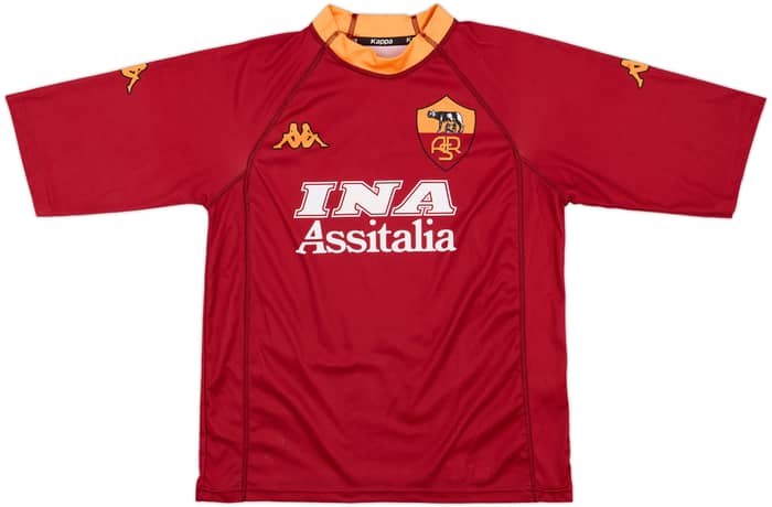 2000-01 Roma Basic Home Shirt Cafu #2 - 7/10 - (XL.Boys)