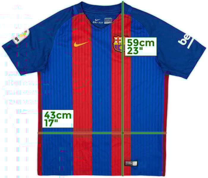 2016-17 Barcelona Home Shirt - 7/10 - (L.Boys)