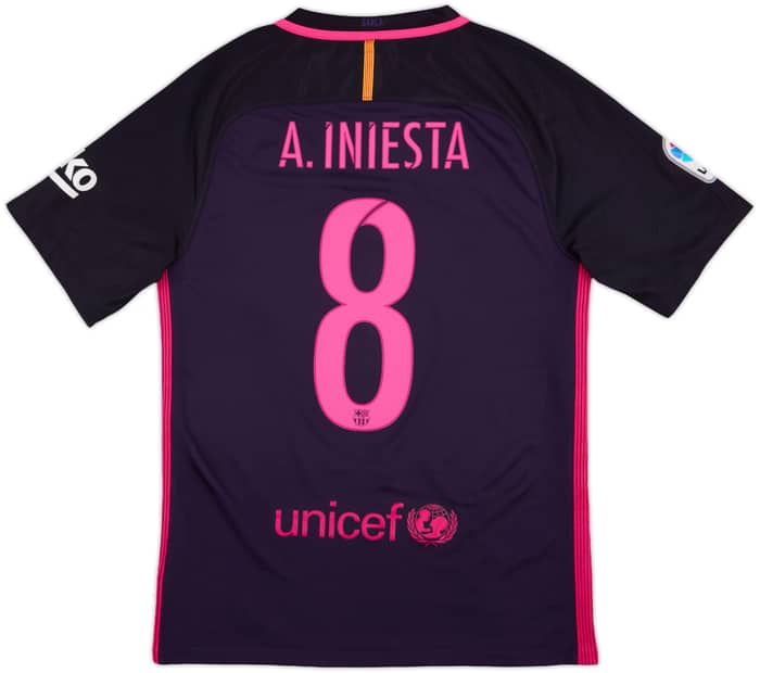 2016-17 Barcelona Away Shirt A.Iniesta #8 - 9/10 - (S)