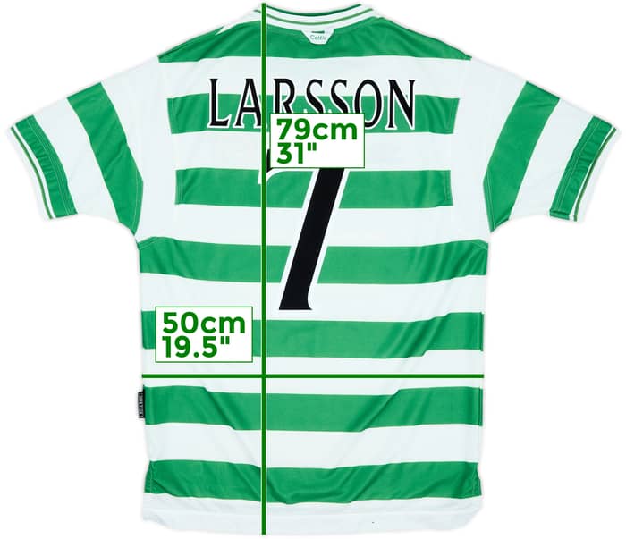 1999-01 Celtic Home Shirt Larsson #7 - 6/10 - (M)