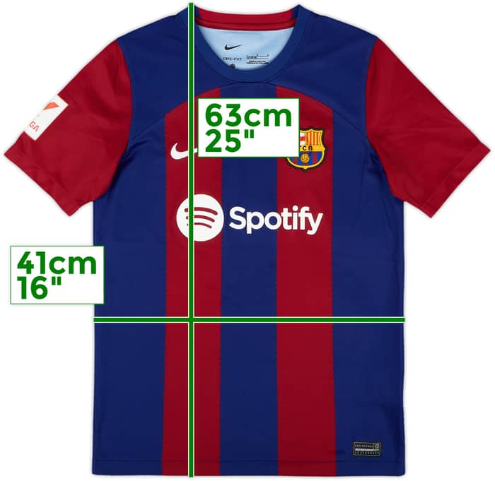 2023-24 Barcelona Home Shirt - 8/10 - (L.Boys)